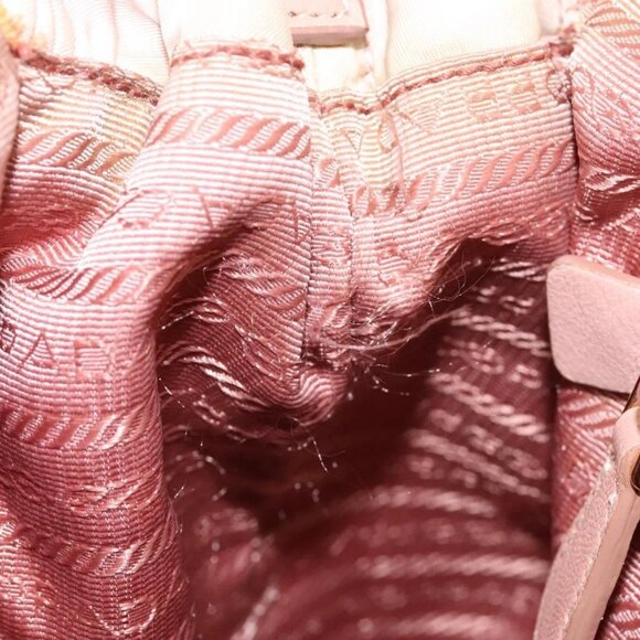 PRADA Hand Bag Nylon Leather 2way Pink Gold Auth EC720 - Picture 11 of 16